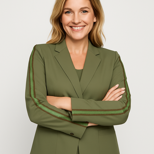 Dames blazer met Glitterband op Mouw