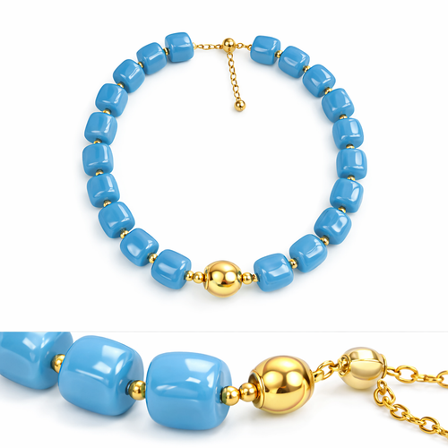 HS Ketting - Met Gouden Touch - statement detail - 14 kleuren - DETAIL