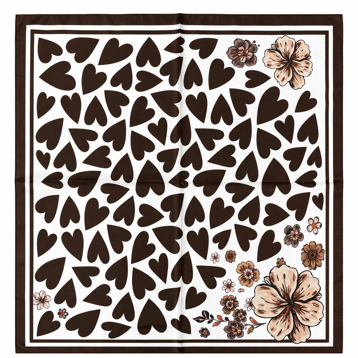 HS Sjaal - 70x70 NIEUW - In 3 Kleuren - Zijde Satijnen Look - Chocola