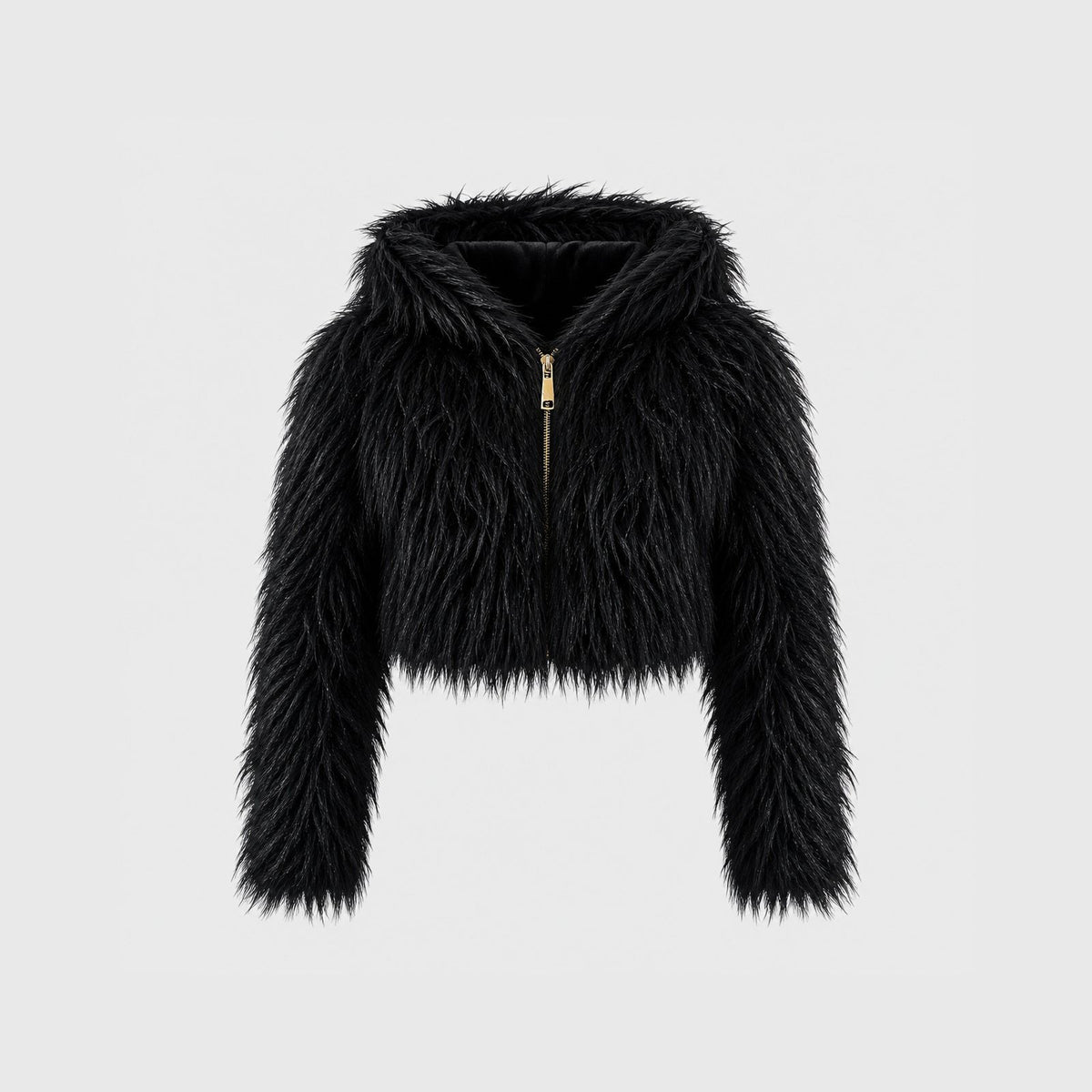 Shaggy Faux Fur Jas met Capuchon - One Size