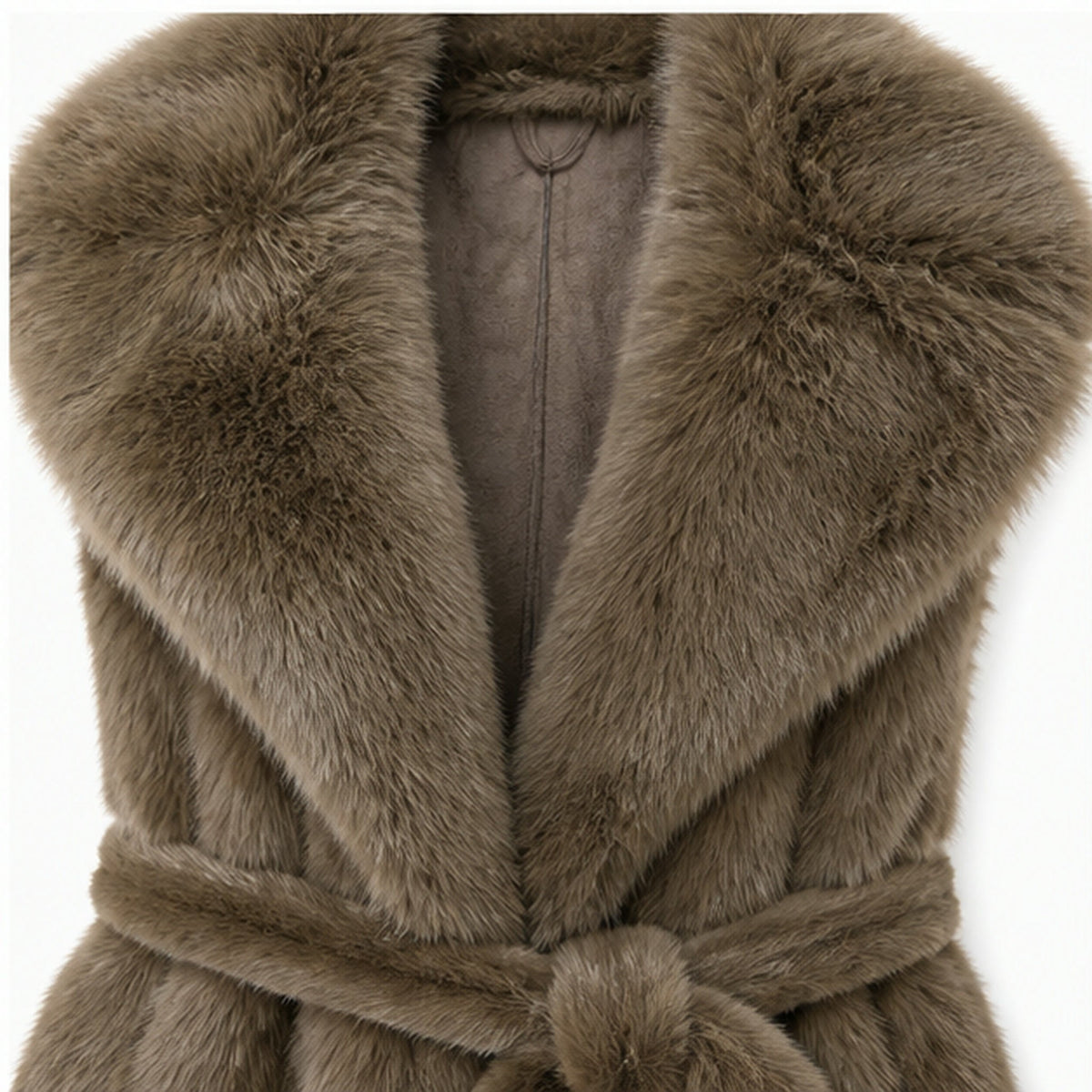 Faux Fur Gilet met Ceintuur - One Size