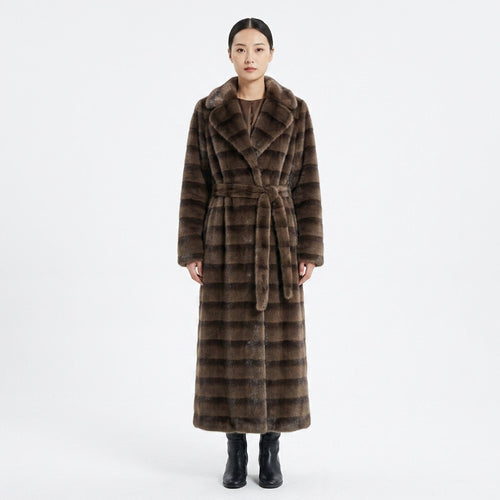 Lange Faux Fur Jas - Ceintuur