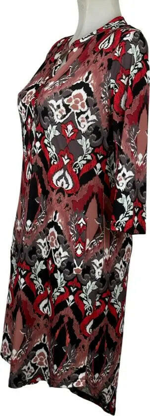 Angelle Milan - travelstof jurk - Multikleur Rood/Wit/Zwart - Ademend - Kreukherstellend - Duurzame zomerjurk - Mapsy B.V