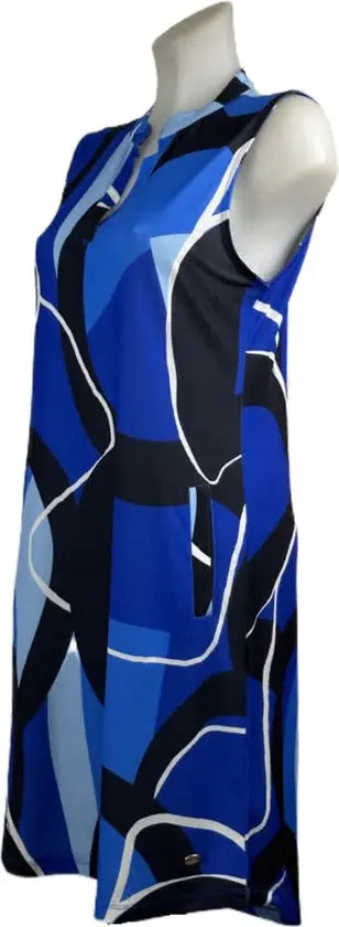 Angelle Milan – travelstof jurk – Mouwloze Donkerblauwe Jurk – Ademend – Kreukherstellend – Duurzame jurk - Mapsy B.V