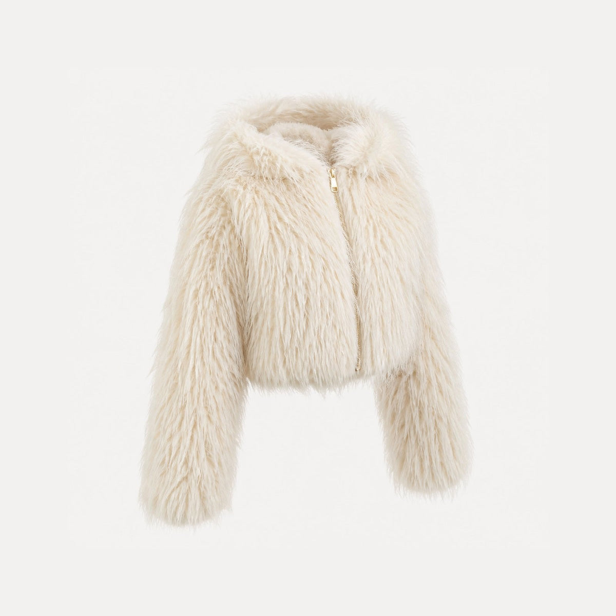 Shaggy Faux Fur Jas met Capuchon - One Size