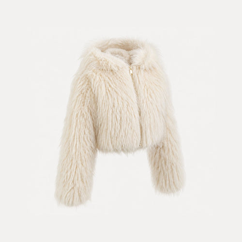Shaggy Faux Fur Jas met Capuchon - One Size