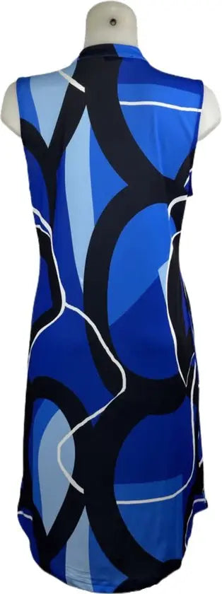 Angelle Milan – travelstof jurk – Mouwloze Donkerblauwe Jurk – Ademend – Kreukherstellend – Duurzame jurk - Mapsy B.V