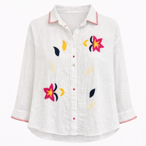 HS Blouse - In 3 Kleuren - Handmade Star - Wit