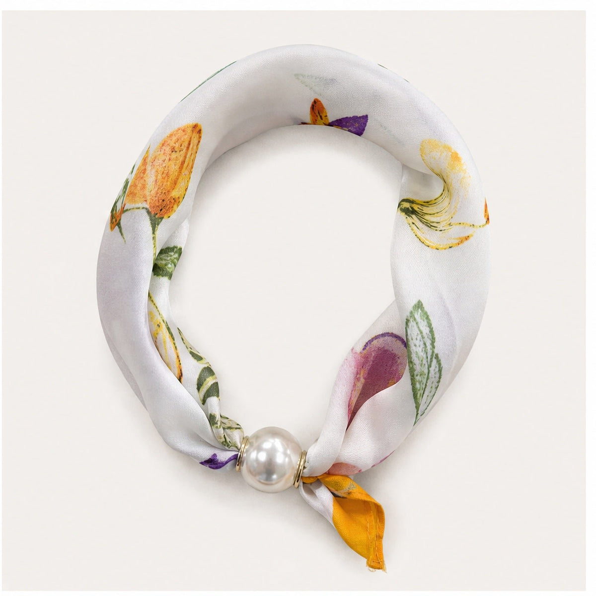 Parelsjaal met Bloemenprint