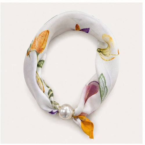 Parelsjaal met Bloemenprint