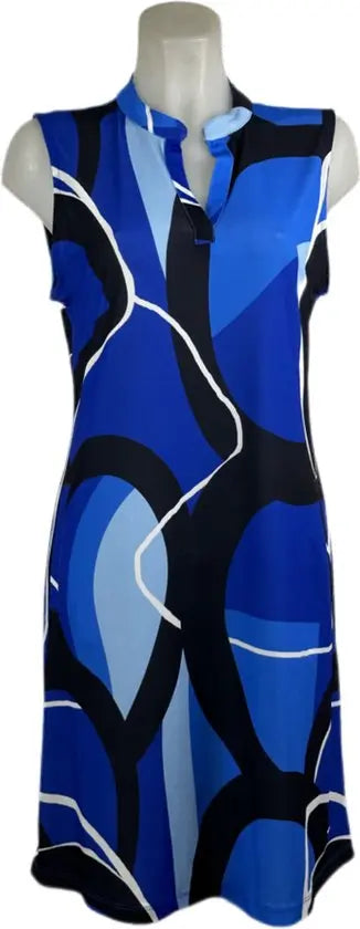 Angelle Milan – travelstof jurk – Mouwloze Donkerblauwe Jurk – Ademend – Kreukherstellend – Duurzame jurk - Mapsy B.V