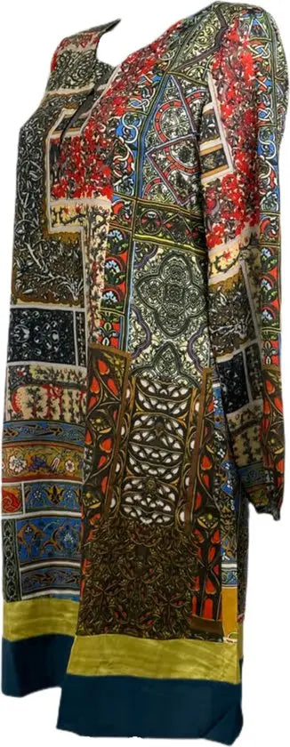 Soggo - travelstof blouse - Multiprint classic jurk - Ademend - Kreukvrij - in 3 maten - Mapsy B.V