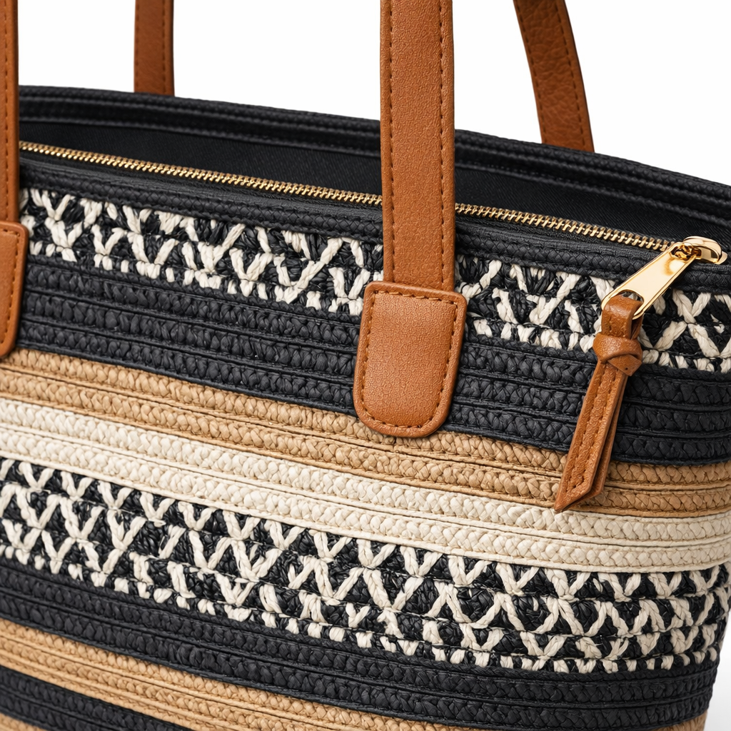 HS Strandsetje - Hoed + Tas - praktisch voor dagelijks gebruik - 5 kleuren - DETAIL