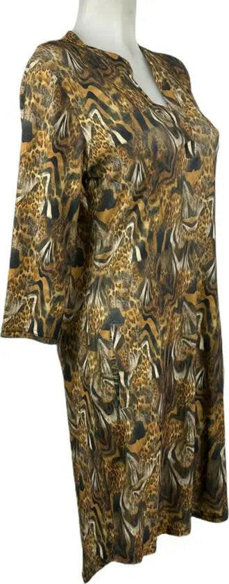 Angelle Milan – Travelkleding voor dames – Panter print Jurk – Ademend – Kreukherstellend – Duurzame jurk - Mapsy B.V