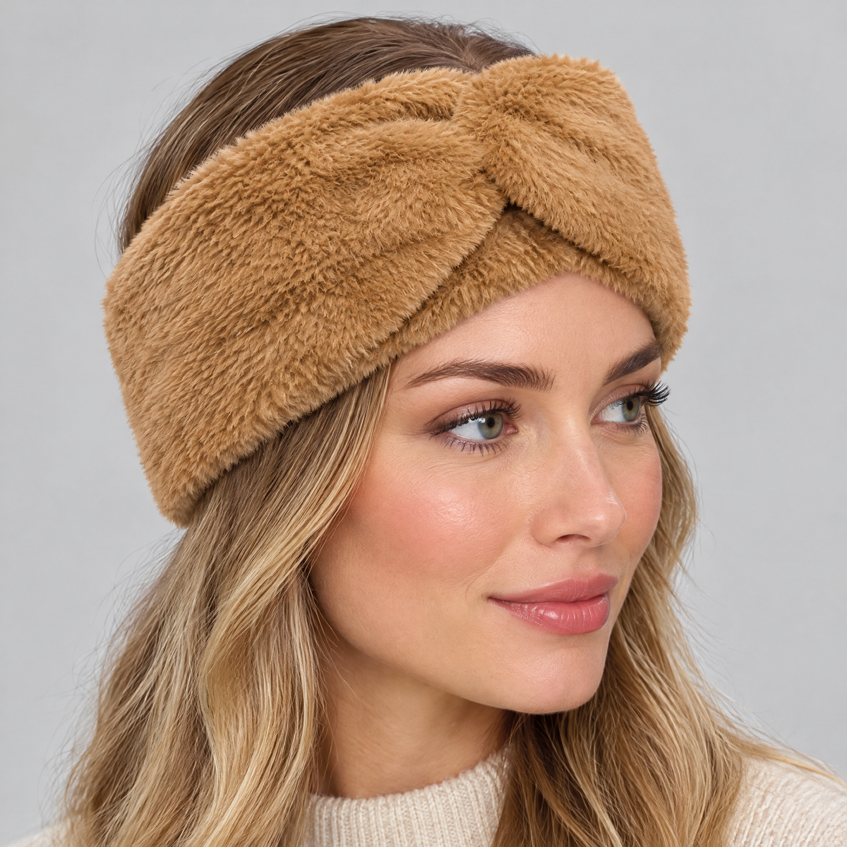 Brede Faux Fur Hoofdband met Twist-knoop, foto 2