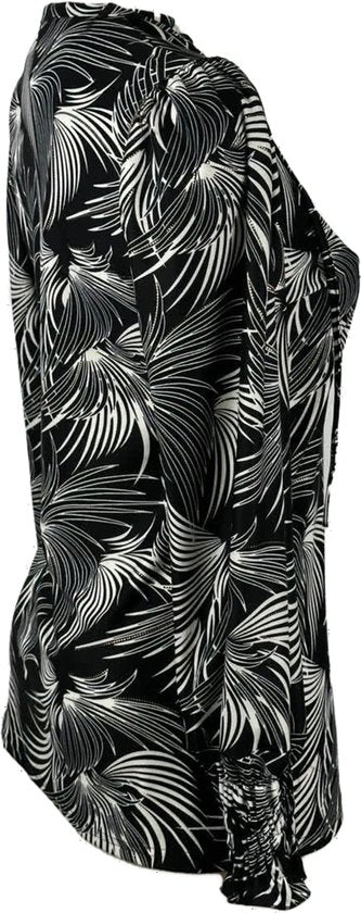 Royal Style – travelstof blouse – Zwart/Witte blouse – Ademend – Kreukvrij – Duurzame Blouse - Mapsy B.V