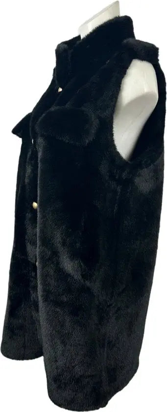 Elegant Mouwloze Faux Fur Mantel met Knoopsluiting - De wintertrend van 2024! Verkrijgbaar in 4 Kleuren - One Size