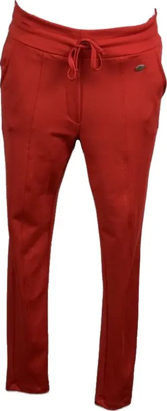 Angelle Milan – travelstof broek voor dames – Rode Broek taps aflopend – Ademend – Kreukherstellend – Duurzame Broek - Mapsy B.V