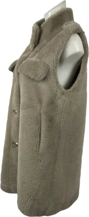 Elegant Mouwloze Faux Fur Mantel met Knoopsluiting - De wintertrend van 2024! Verkrijgbaar in 4 Kleuren - One Size