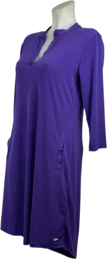 Angelle Milan – travelstof jurk voor dames – Paarse Effen jurk – Ademend – Kreukvrij – Duurzame Jurk - Mapsy B.V