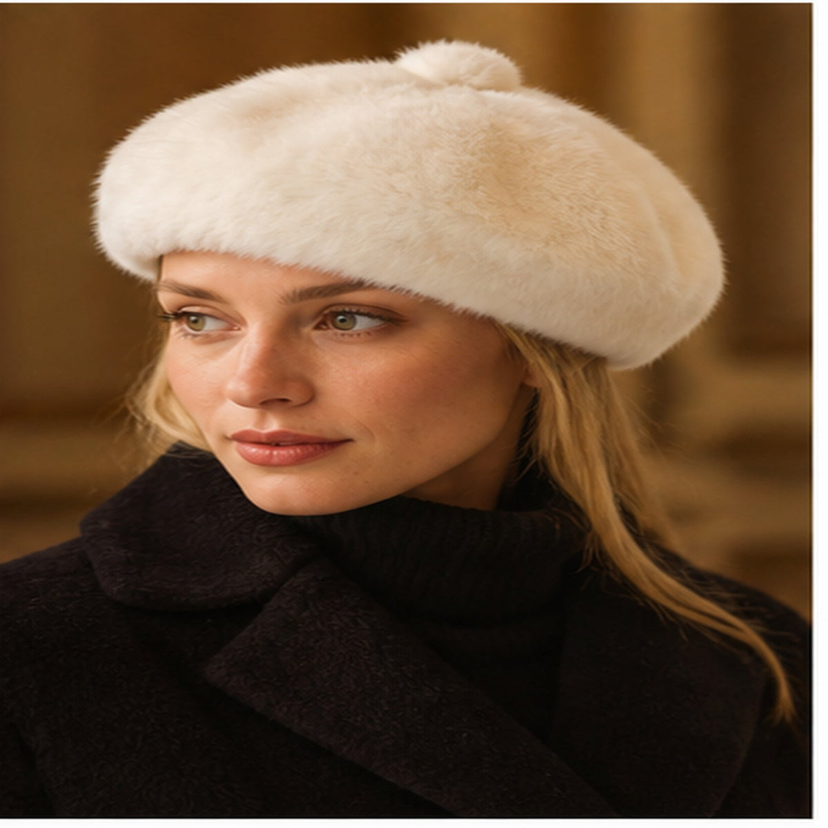 Faux Fur Baret - One Size