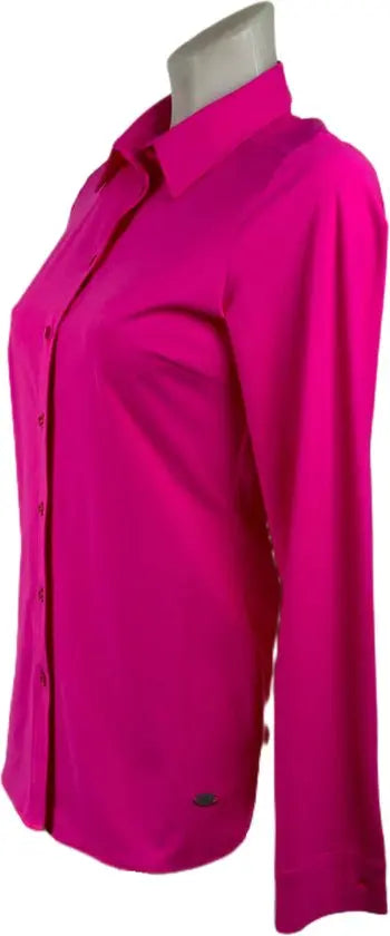 Angelle Milan – Travelkleding voor dames – Fuchsia Casual Blouse – Ademend – Casual – Duurzame Blouse - In 5 maten - Maat XXL