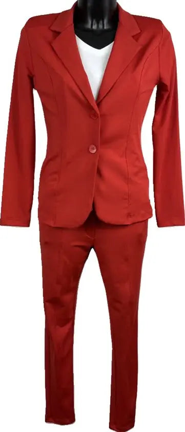 Angelle Milan – travelstof broek voor dames – Rode Broek taps aflopend – Ademend – Kreukherstellend – Duurzame Broek - Mapsy B.V
