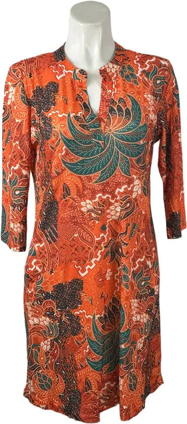 Angelle Milan - Oranje travelstof jurk voor Dames - Travelstof - Ademend - Kreukherstellend - Duurzaam - in 5 maten! - Mapsy B.V