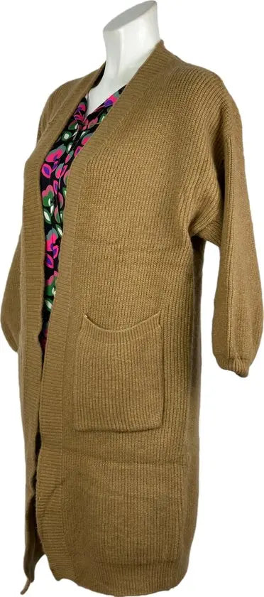 Fascino wintervest Collectie - Dames Lange Vest - Camel - Zachte Acryl Mix - Casual Comfort - One Size - Mapsy B.V