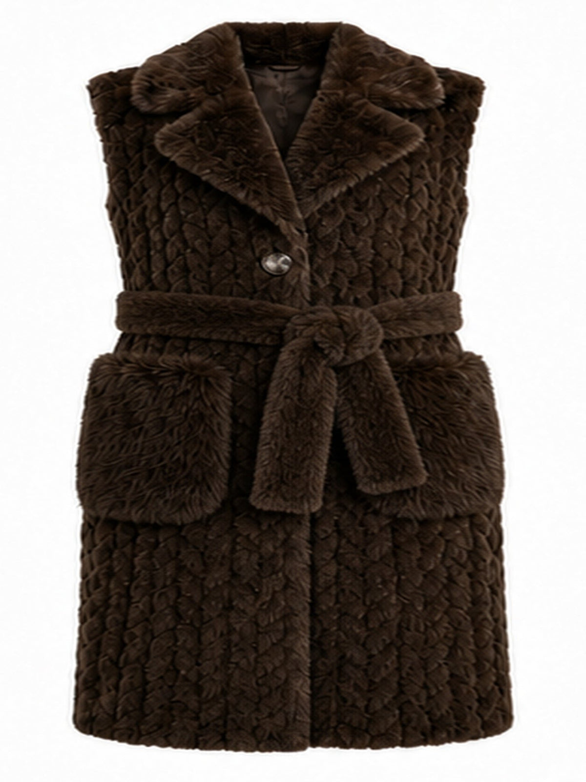 Lang faux fur gilet