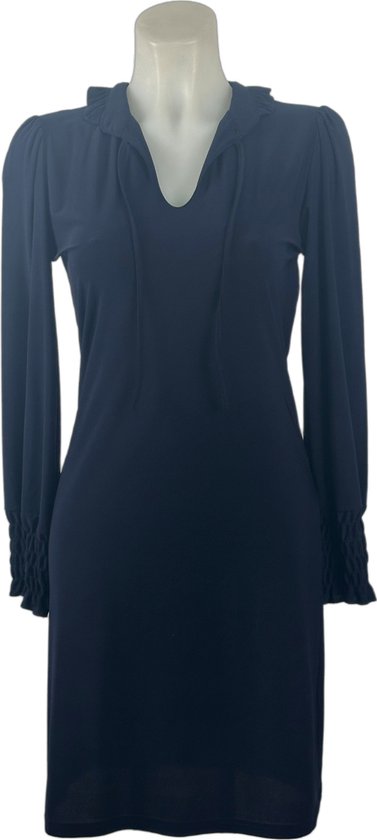 Klassieke damesjurk met lange mouwen - In 5 maten - Navy Blauw, Tijdloos en Elegant - Mapsy B.V