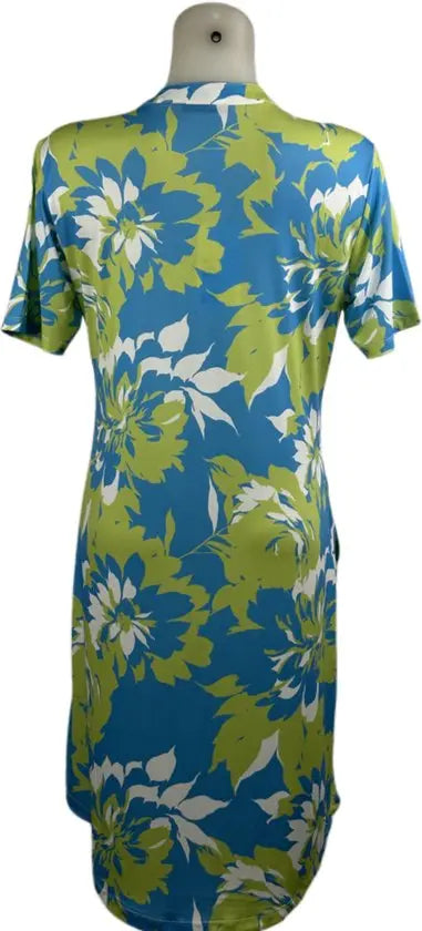 Angelle Milan – travelstof jurk voor dames – Blauw/Groene Jurk – Ademend – Kreukvrij – Duurzame Jurk - Mapsy B.V