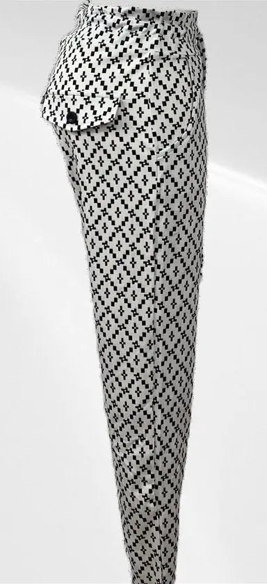 Angelle Milan Casual Broek - Wit met Ruiten - travelstof broek - Mapsy B.V