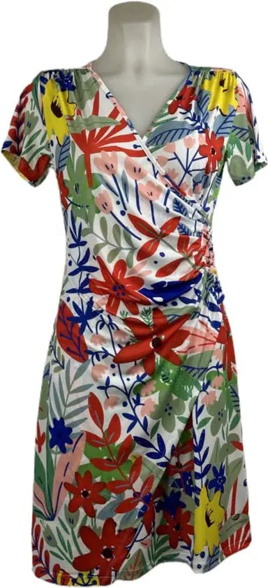 Angelle Milan – Travelkleding voor dames – Multikleur geplooide Jurk – Ademend – Kreukvrij – Duurzame Jurk - Mapsy B.V