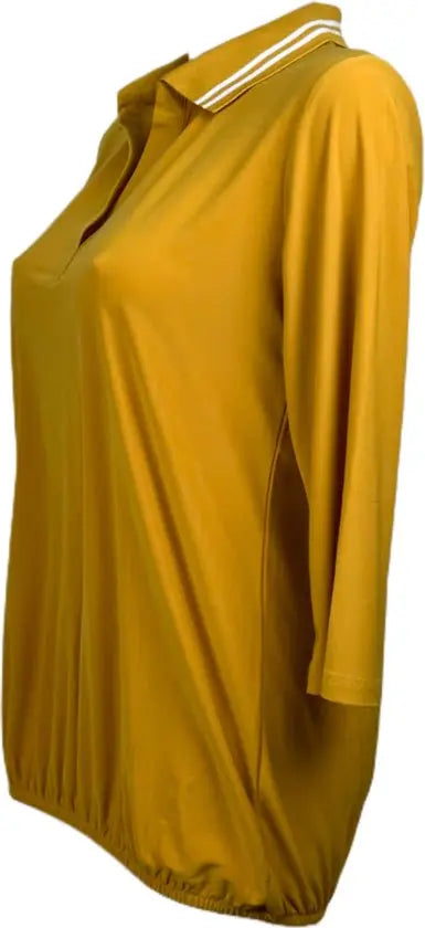 Angelle Milan – travelstof blouse – Gele Sportieve blouse met Band – Ademend – Kreukvrij – Duurzame Blouse - Mapsy B.V