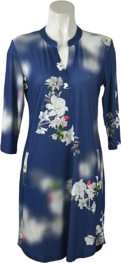 Angelle Milan - Blauwe travelstof jurk voor Dames - Travelstof - Ademend - Kreukherstellend - Duurzaam - in 5 maten! - Mapsy B.V