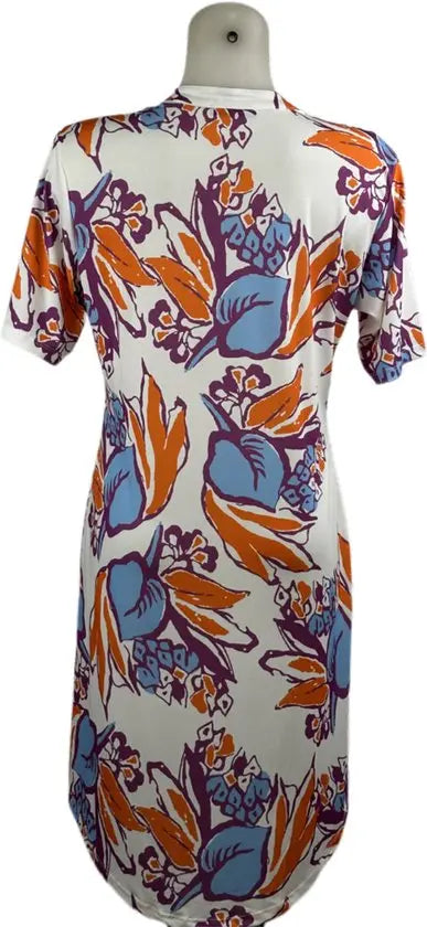 Angelle Milan – Travelkleding voor dames – Oranje/Blauwe Jurk – Ademend – Kreukvrij – Duurzame Jurk - Mapsy B.V