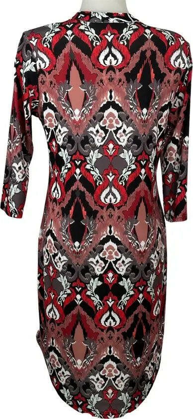 Angelle Milan - travelstof jurk - Multikleur Rood/Wit/Zwart - Ademend - Kreukherstellend - Duurzame zomerjurk - Mapsy B.V
