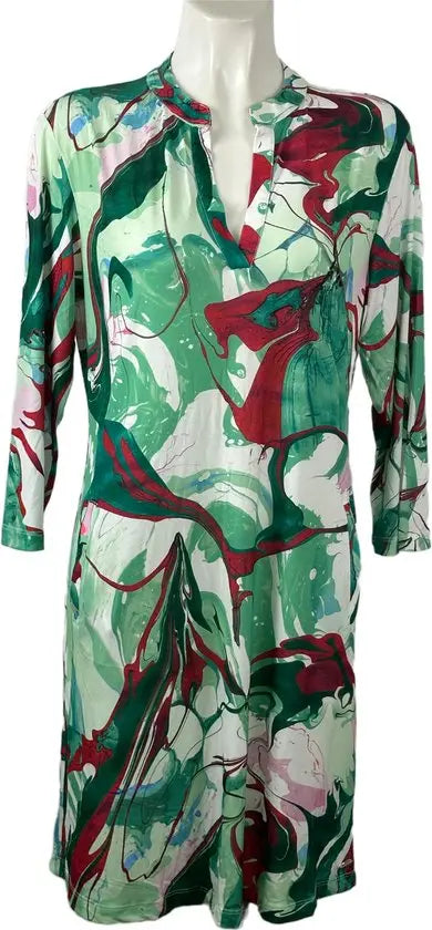 Angelle Milan - Groene travelstof jurk voor Dames - Travelstof - Ademend - Kreukherstellend - Duurzaam - in 5 maten! - Mapsy B.V