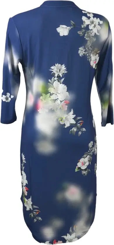 Angelle Milan - Blauwe travelstof jurk voor Dames - Travelstof - Ademend - Kreukherstellend - Duurzaam - in 5 maten! - Mapsy B.V