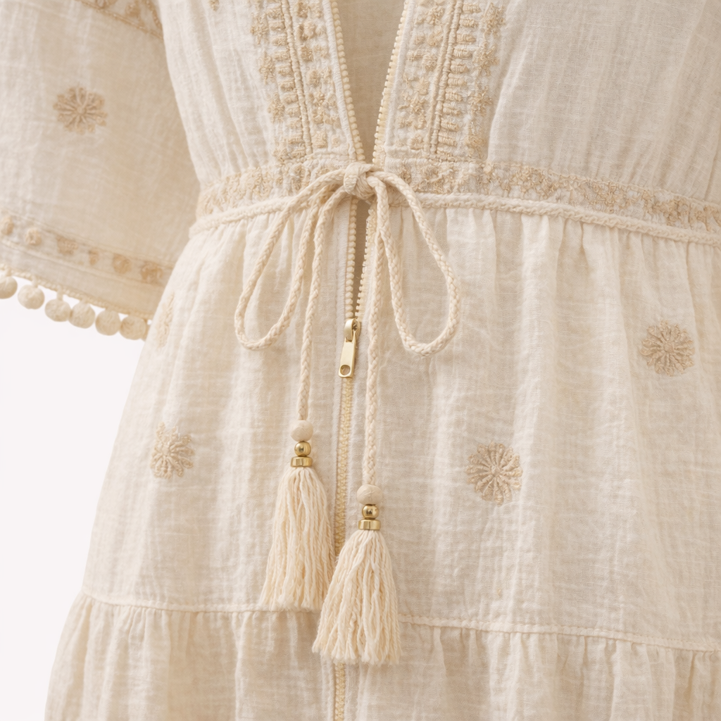 HS Zomerjurk - Free Size - comfortabele pasvorm - 2 kleuren - DETAIL