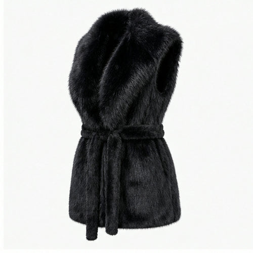 Faux Fur Gilet met Ceintuur - One Size
