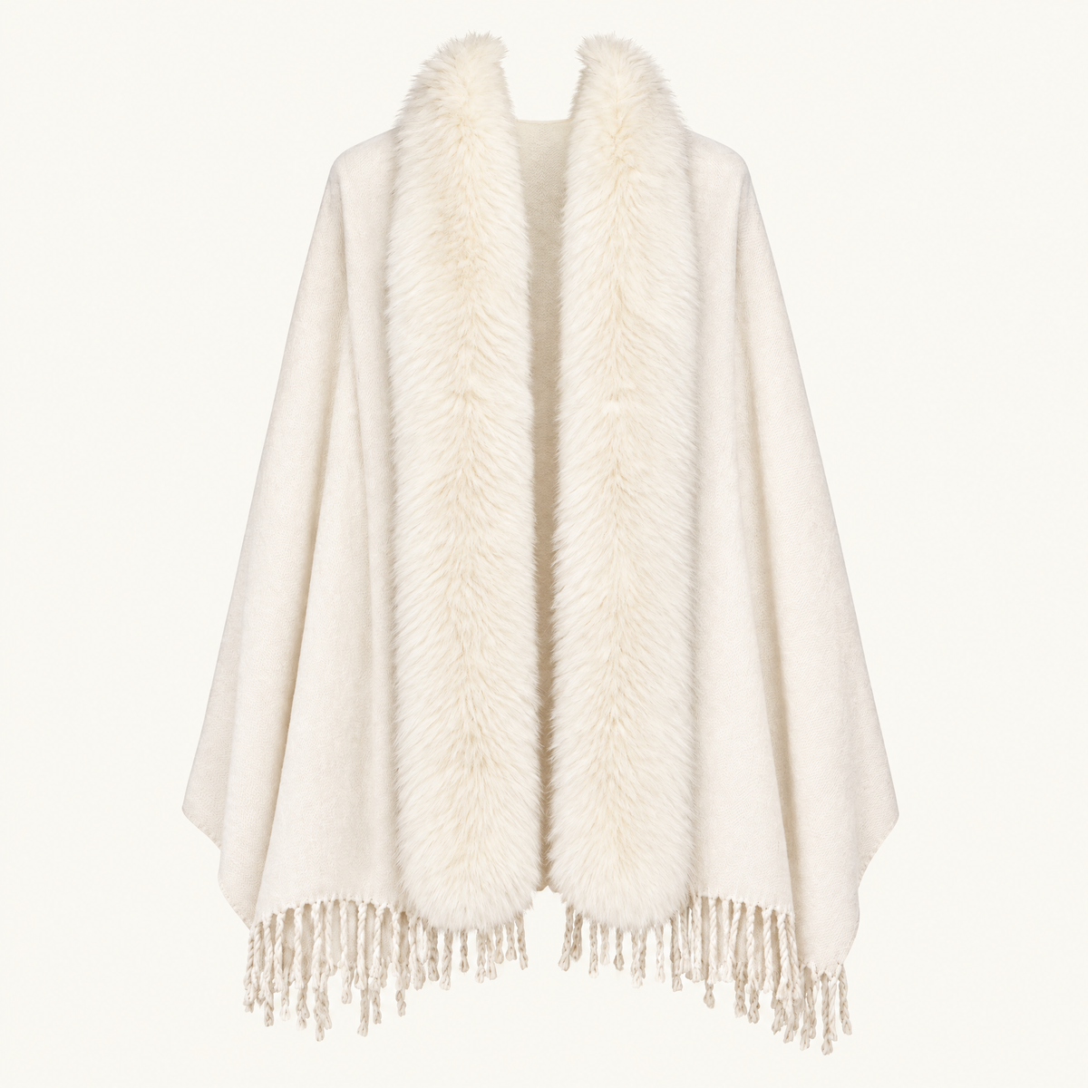 Stola met Faux Fur Kraag en Franjes, foto 3