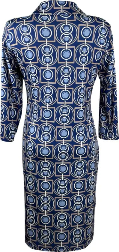 Angelle Milan - travelstof jurk - Donkerblauwe Jurk - Ademend - Kreukherstellend - Duurzame zomerjurk - in 5 maten! - Mapsy B.V