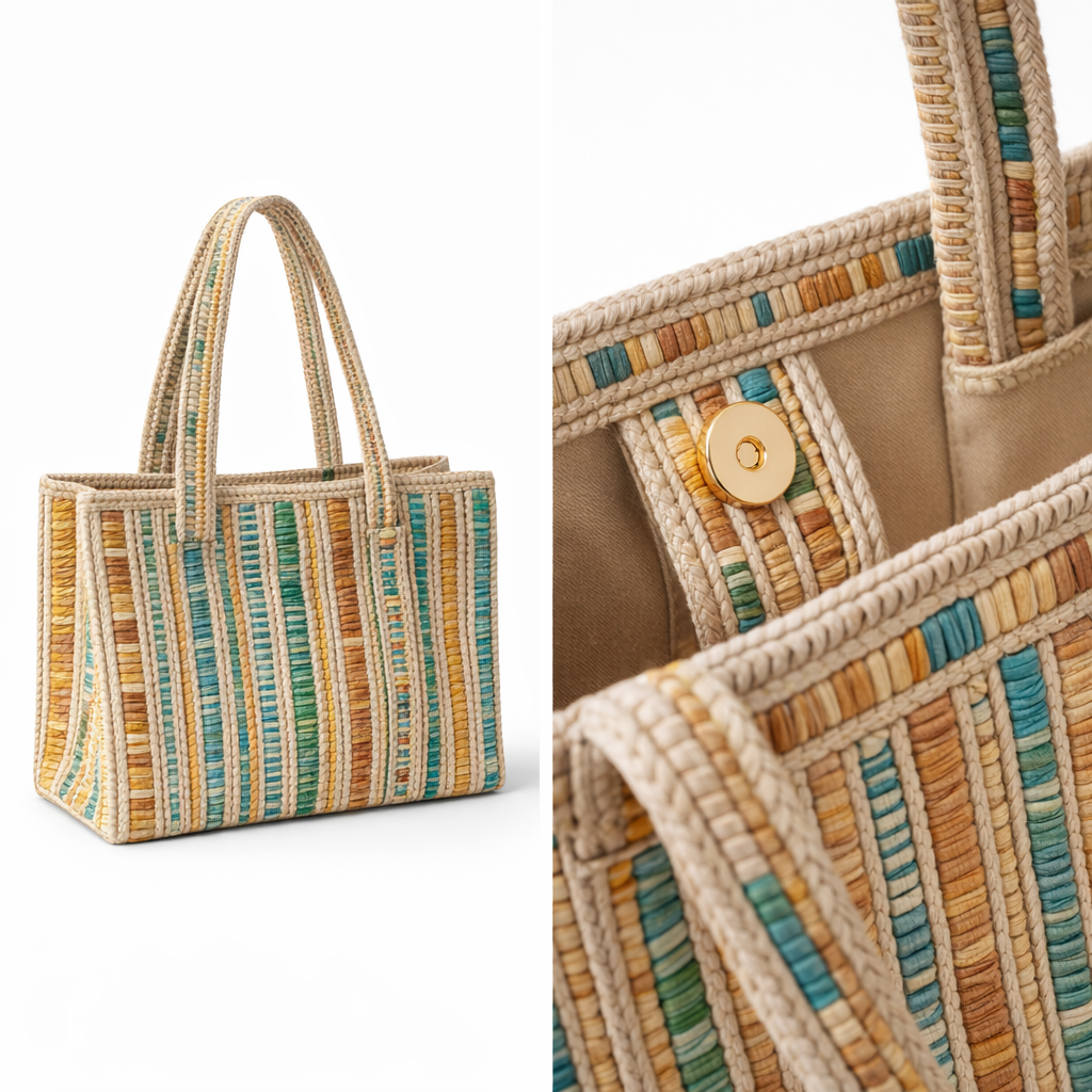 HS Shopper - 100% Katoen - praktisch voor dagelijks gebruik - 6 kleuren - DETAIL