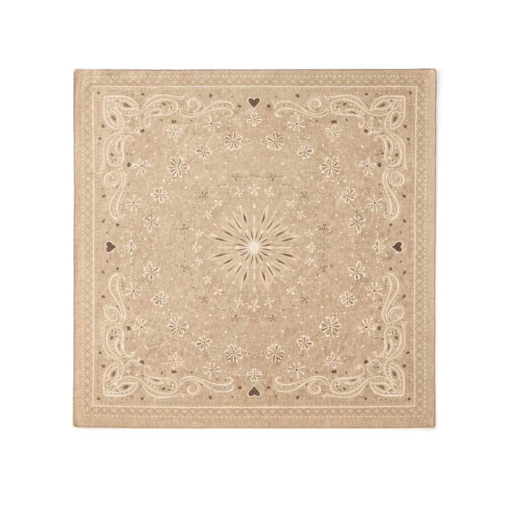 HS Sjaal - 70x70 - Hartje Paisley - Katoen - veelzijdig te stylen - 6 kleuren - 70x70 cm - BACK