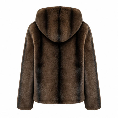 Reversible Jas - Bruin - Faux Fur & Suèdelook - One Size