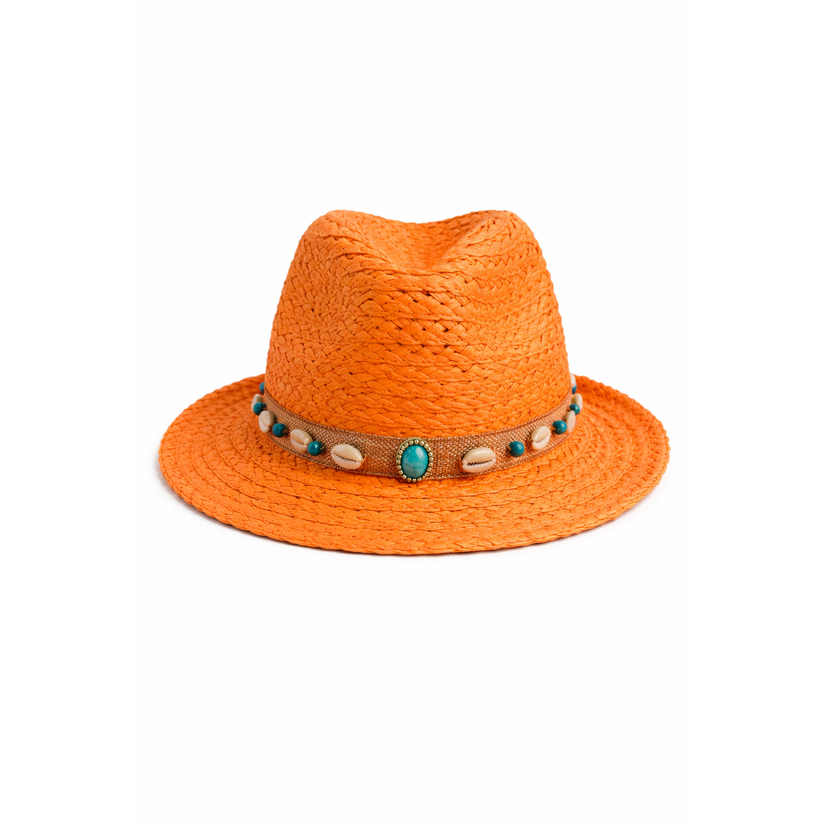 HS Hoed - Oranje - Met Steentjes en Schelpen - 19AD17E8682AC3D8-copy