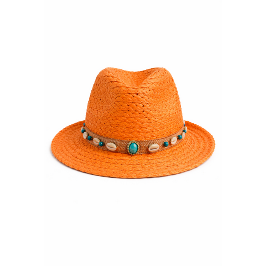 HS Hoed - Oranje - Met Steentjes en Schelpen - 19AD17E8682AC3D8-copy
