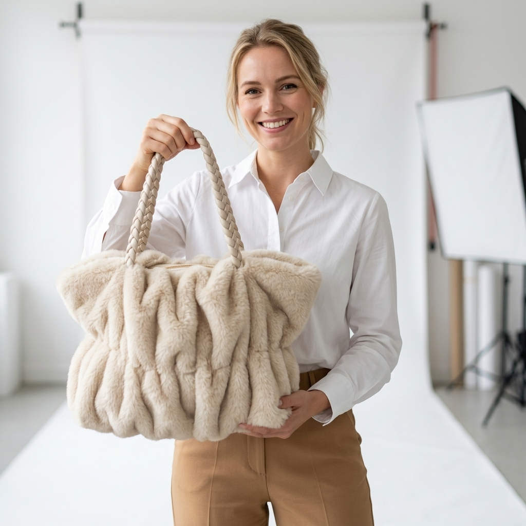 Faux Fur Shaggy Shopper – Model 15515